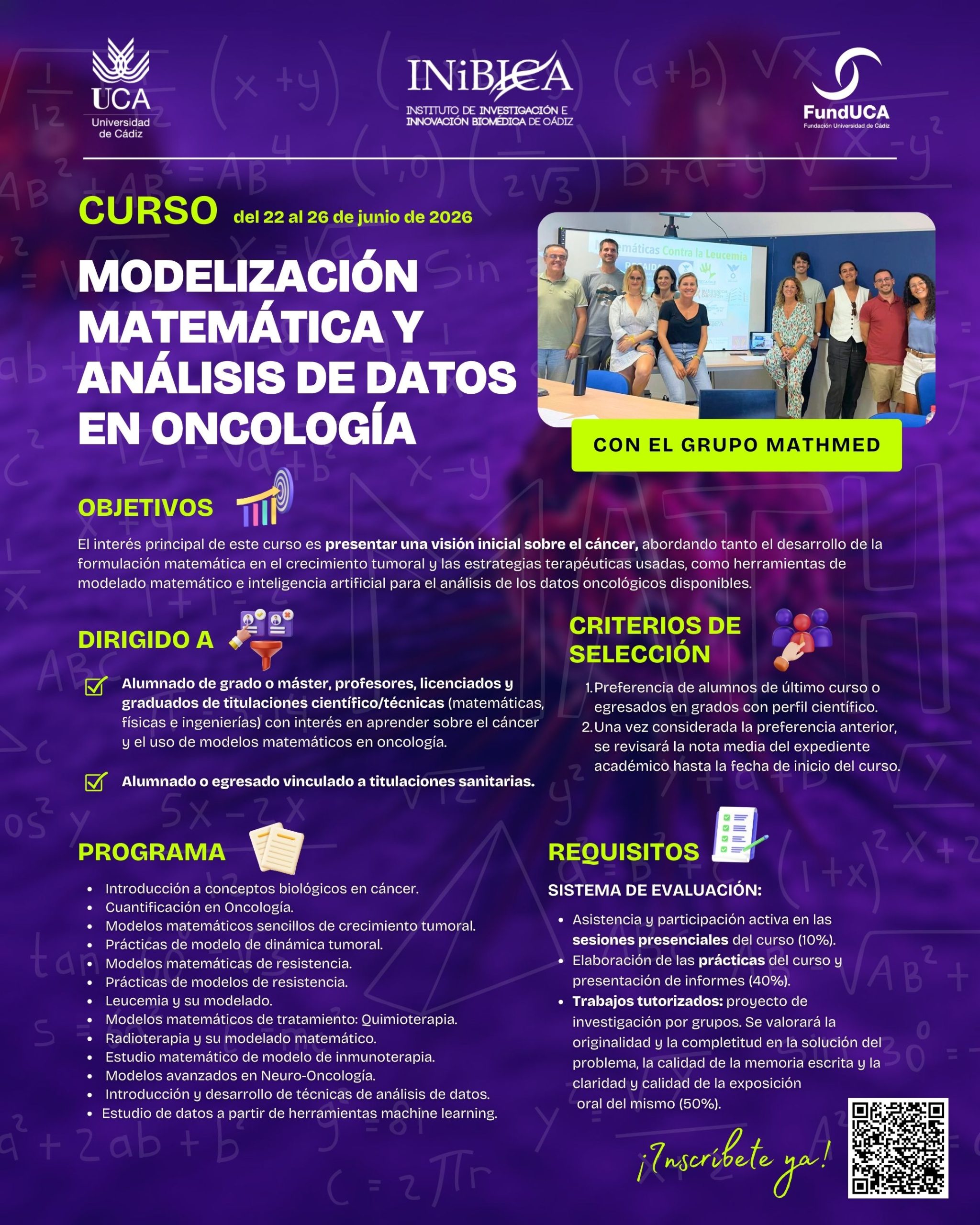 III Edición del Curso de Modelización Matemática y Análisis de datos en Oncología